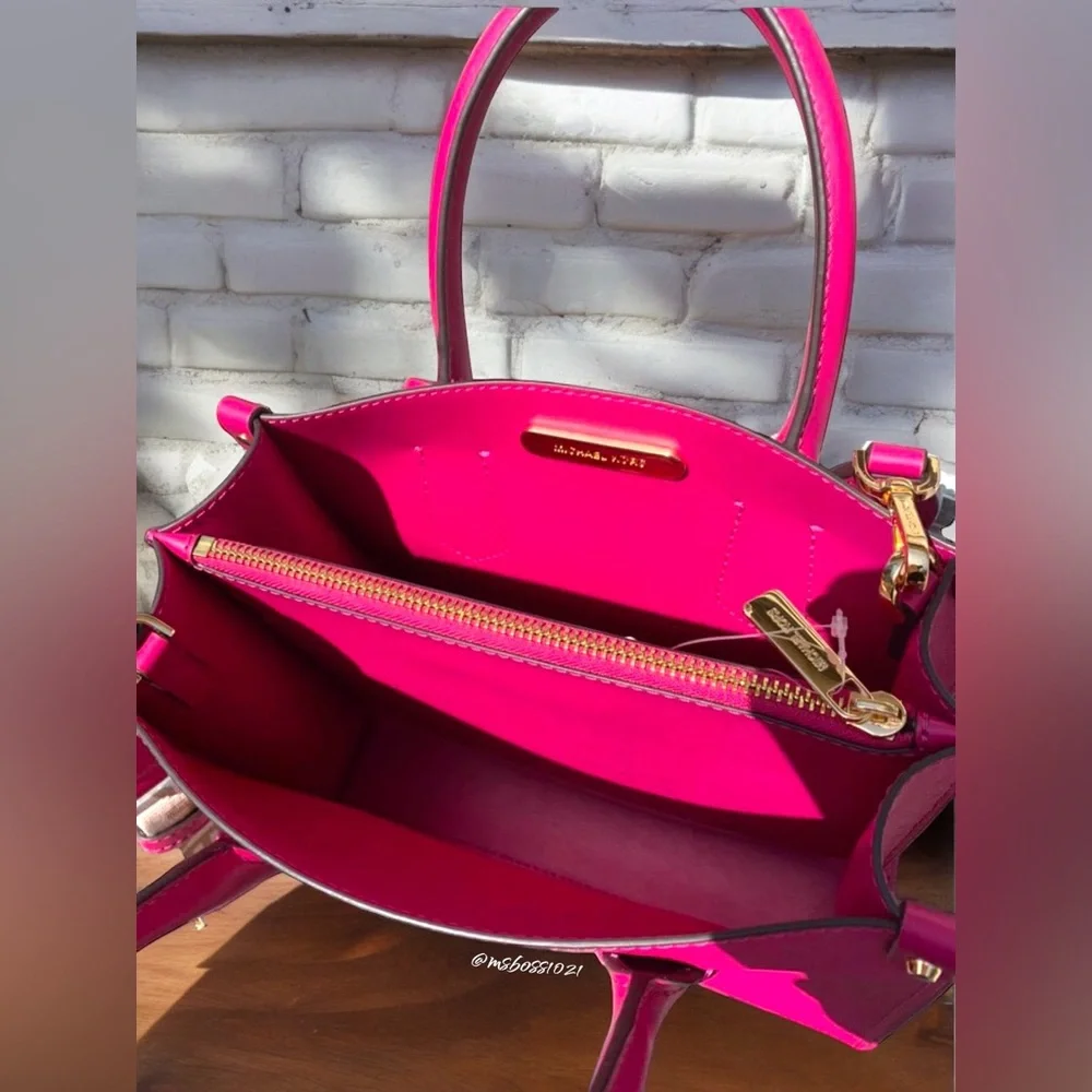 Michael Kors Maple Small Satchel in Deep Fuchsia NWT - Picture 12 of 13